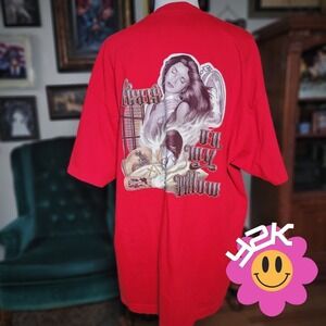 Vintage Y2K AAA Mexican Chicano Art Red Graphic Shirt Lowrider Vato Gangster 2XL
